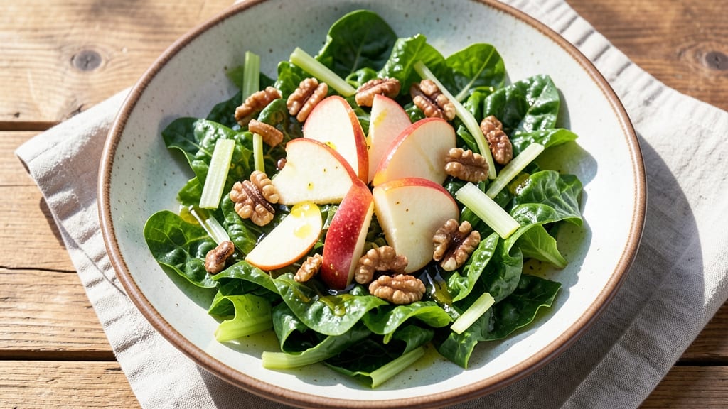 Apple Romaine Salad Recipe: Crisp Celery and Apple Crunch With Tangy Vinaigrette