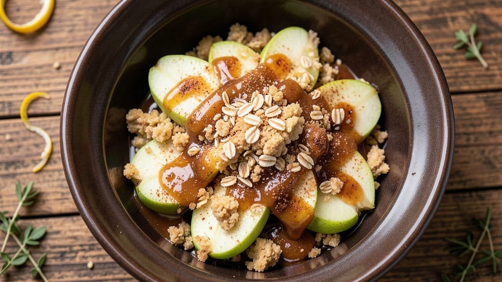 Apple Crumble With Caramel Sauce Recipe: Buttery Streusel Meets Silky Drizzle