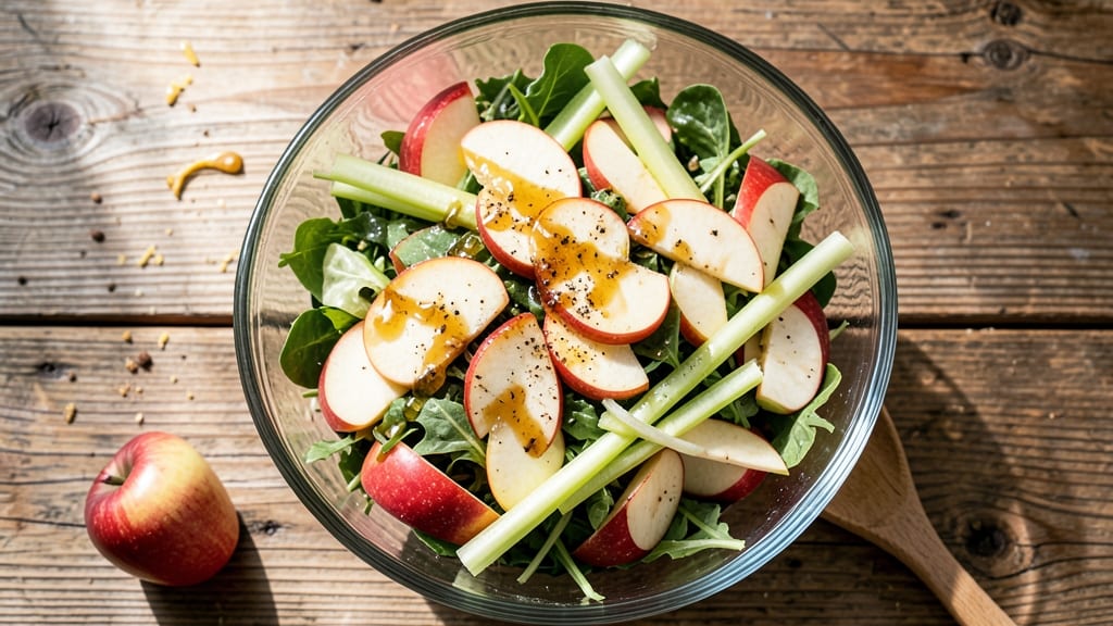 Crunchy Apple Salad Recipe: Celery Sticks and Honey-Lime Dressing Brightness