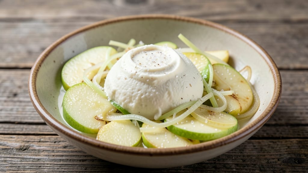 Polish Apple Cheese Recipe: Savory Tart Stew With Celery Crunch & Caramelized Apples