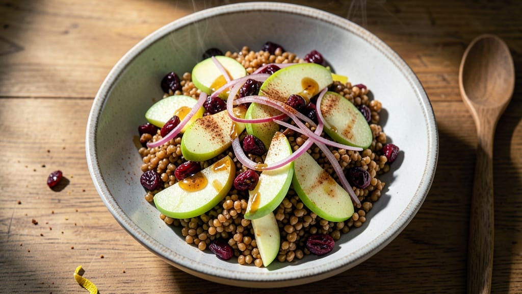 Apple Farro Salad Recipe: Warm Spiced Grains and Crunchy Apple Bites