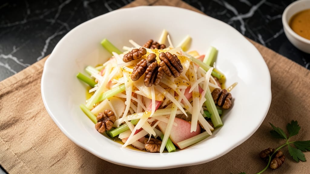 Shredded Apple Salad Recipe: Crisp Celery and Spiced Walnut Crunch Fusion