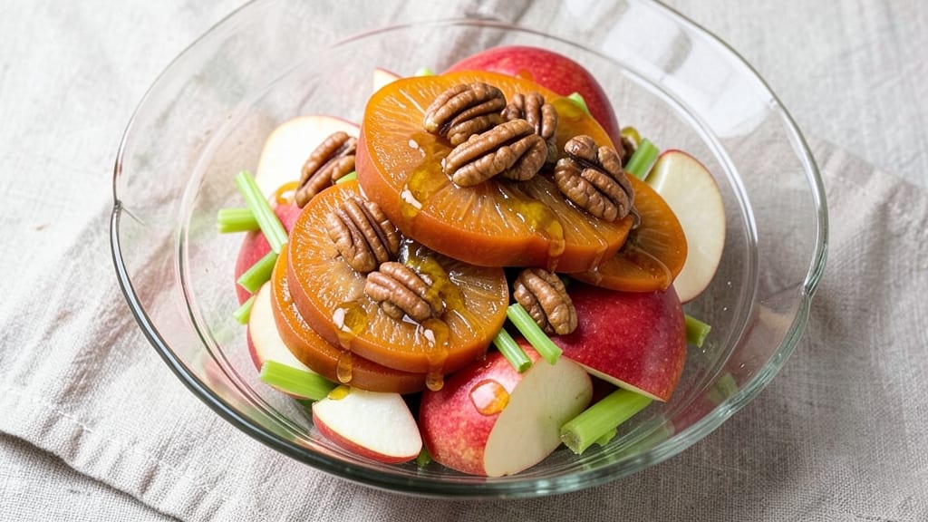 Persimmon Apple Salad Recipe: Crisp Celery and Spiced Honey Balance