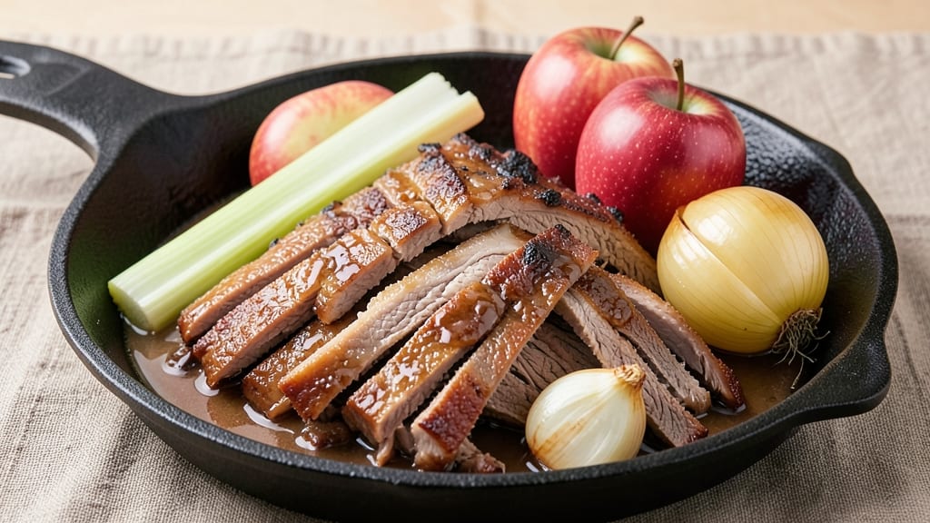 Apple Brisket Recipe: Smoky Apple-Celery Pan Sauce That Sticks to Every Bite