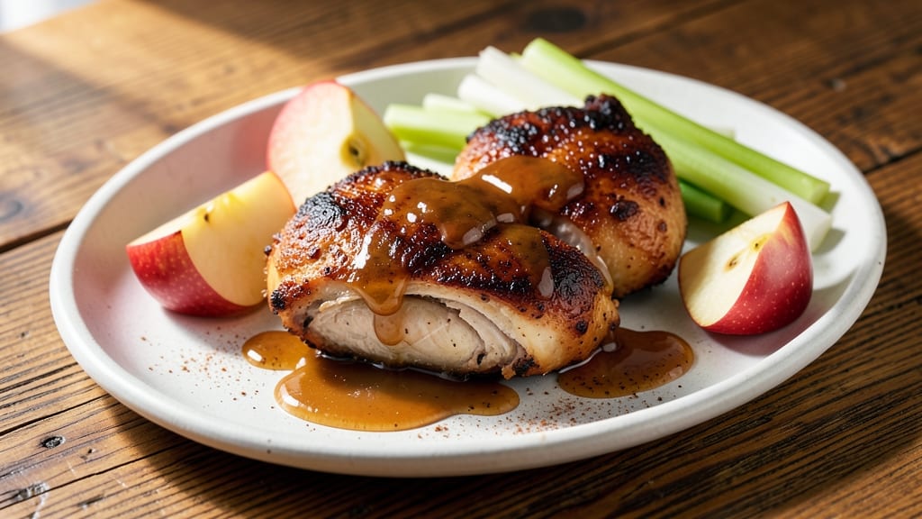 Autumn Apple Chicken Recipe: Spiced Pan-Sear With Caramelized Celery Crunch