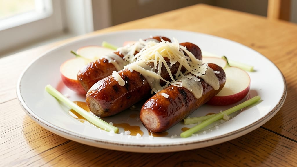 Apple Gouda Chicken Sausage Recipe: Crispy Celery-Crusted Bites with Caramelized Apple Glaze