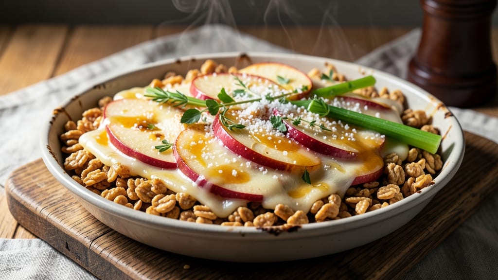 Apple Cheese Crisp Recipe: Crunchy Celery-Apple Topping with Melty Cheese Bites