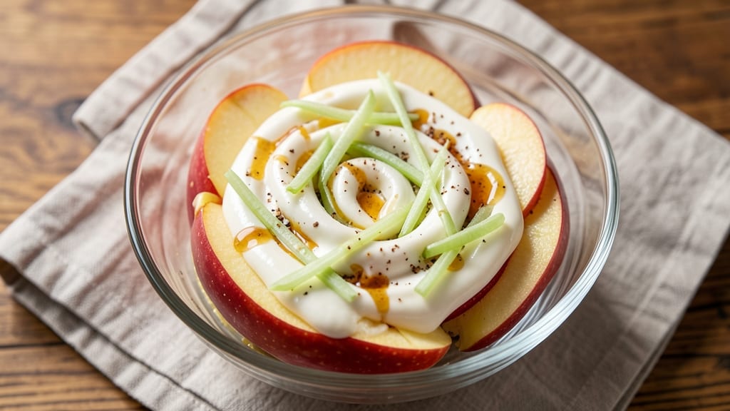 Apple Salad Dessert Recipe: Crisp Celery Apple Crunch With Vanilla Cream Layers