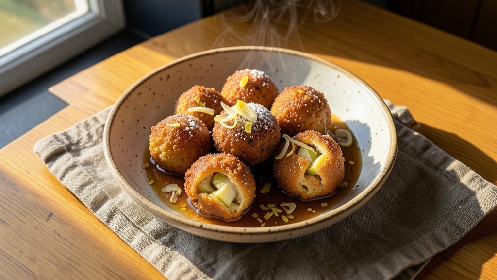 Fried Apple Pie Balls With Pancake Mix Recipe: Fluffy Pancake-Wrapped Apple Bites