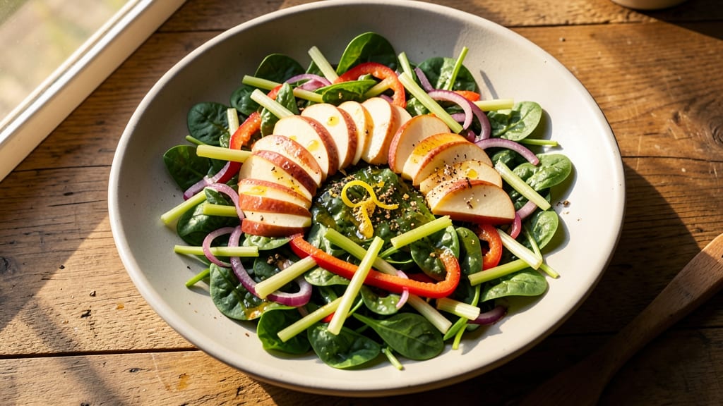 Vegetable Salad With Apples Recipe: Crisp Celery and Honey-Lime Vinaigrette Magic