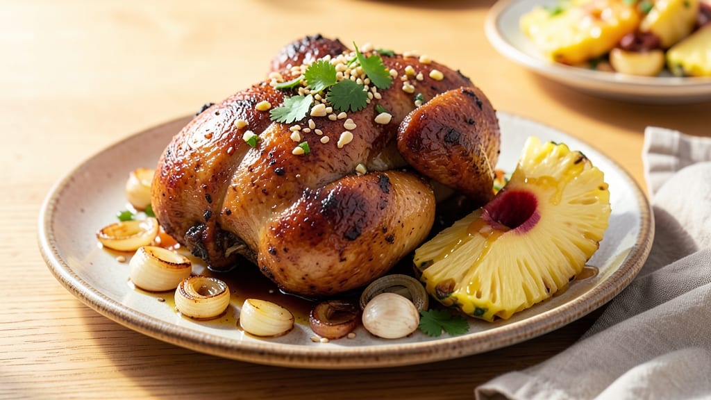Roast Chicken With Pineapple Recipe: Tropical Glaze That Caramelizes Skin