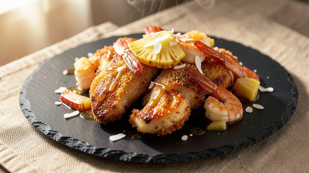Crispy Pineapple Chicken and Shrimp Recipe: Tropical Glaze and Crunch Combo