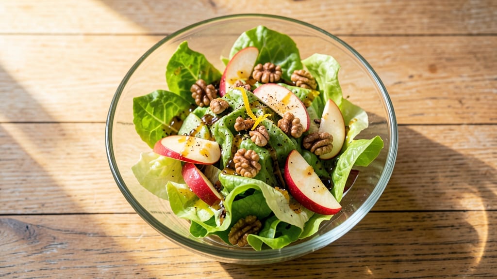Apple Lettuce Walnut Salad Recipe: Crunchy Nutty Contrast with Sweet Apple Bite