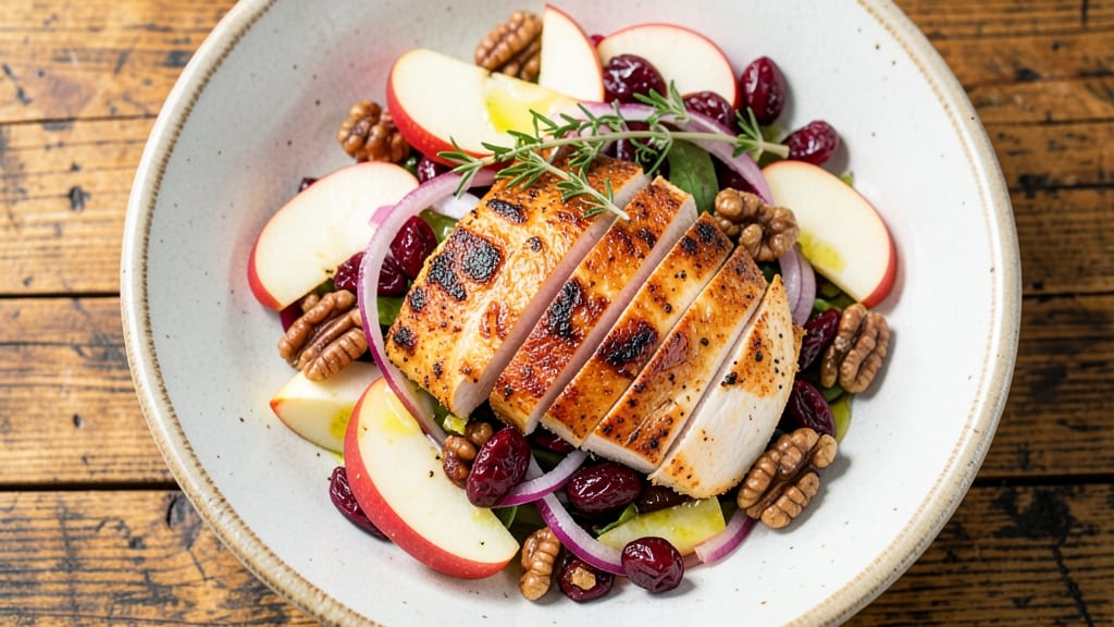 Chicken Cranberry Apple Walnut Salad Recipe: Crunchy Nut and Tart Fruit Balance in 20 Minutes