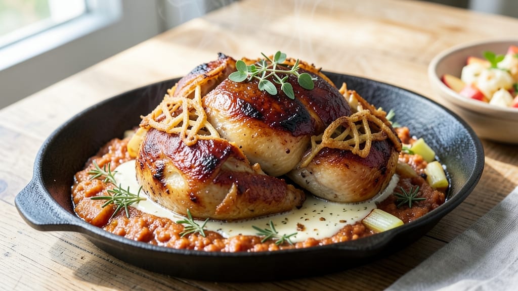 Stephenson's Apple Farm Baked Chicken Recipe: Crisp Celery and Sweet Apple Pan Crust