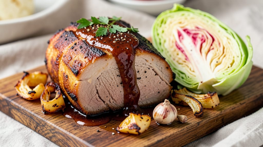 Apple Cider Pork Roast With Cabbage Recipe: Slow-Braised Crisp-Crusted Masterpiece
