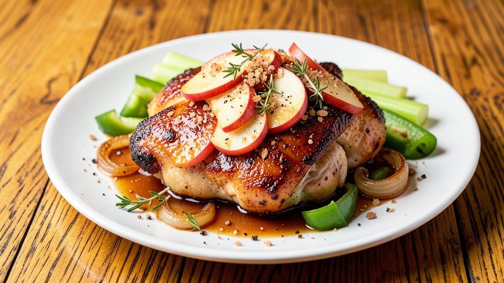 Apple Bourbon Chicken Recipe: Smoky-Sweet Glaze With Celery Pepper Bite