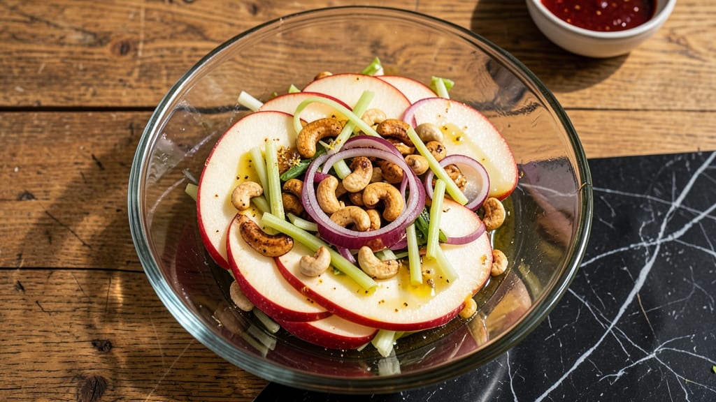 Apple Cashew Salad Recipe: Crunchy Nutty Sweetness With Celery Bite
