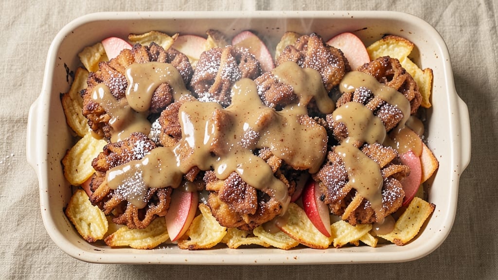 Apple Fritter Breakfast Casserole Recipe: Cinnamon-Spiced Crunch Meets Fluffy Scramble