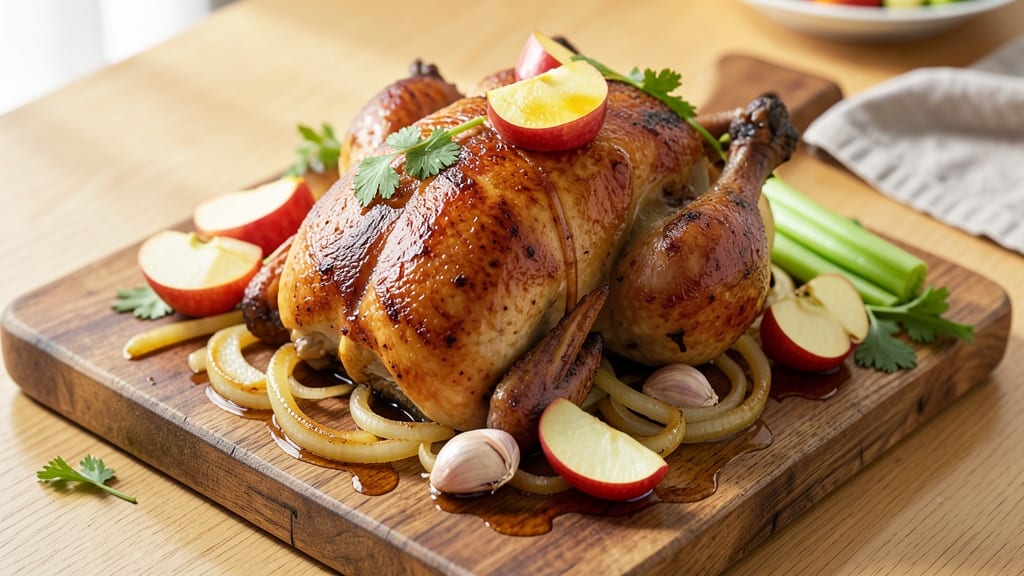 Whole Chicken and Apples Recipe: Braised Until Juicy with Celery Crunch