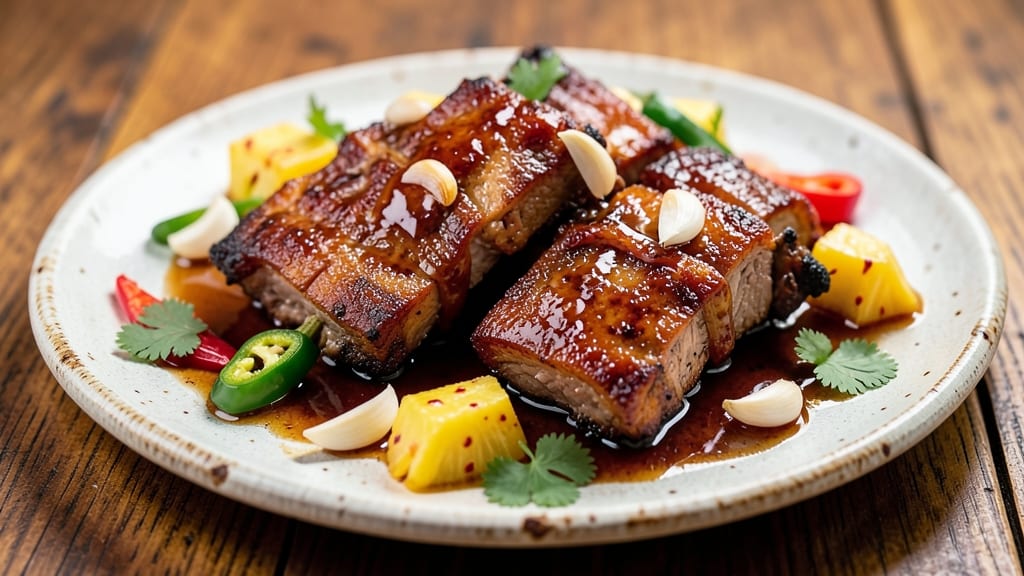 Pork Ribs With Pineapple Filipino Recipe: Sweet-Tart Glaze That Caramelizes Meat and Fruit