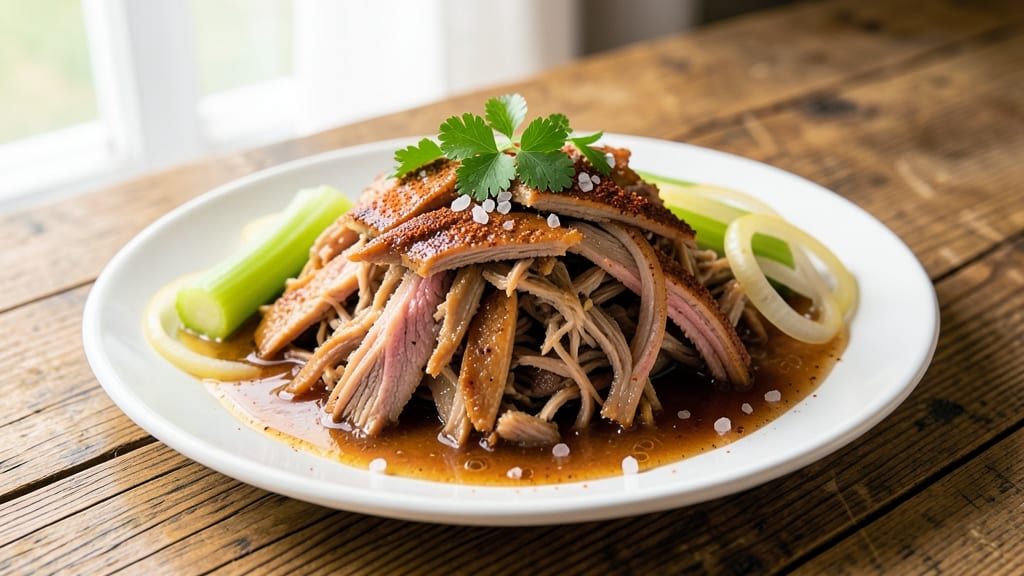 Crock Pot Pulled Pork Recipe with Apple Juice: Slow-Simmered Sweetness and Celery Crunch Fusion