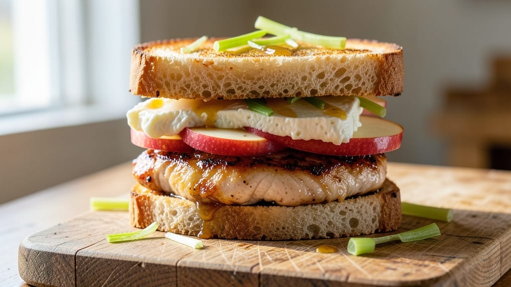 Chicken Apple Brie Sandwiches Recipe: Gooey Cheese and Crisp Celery Contrast