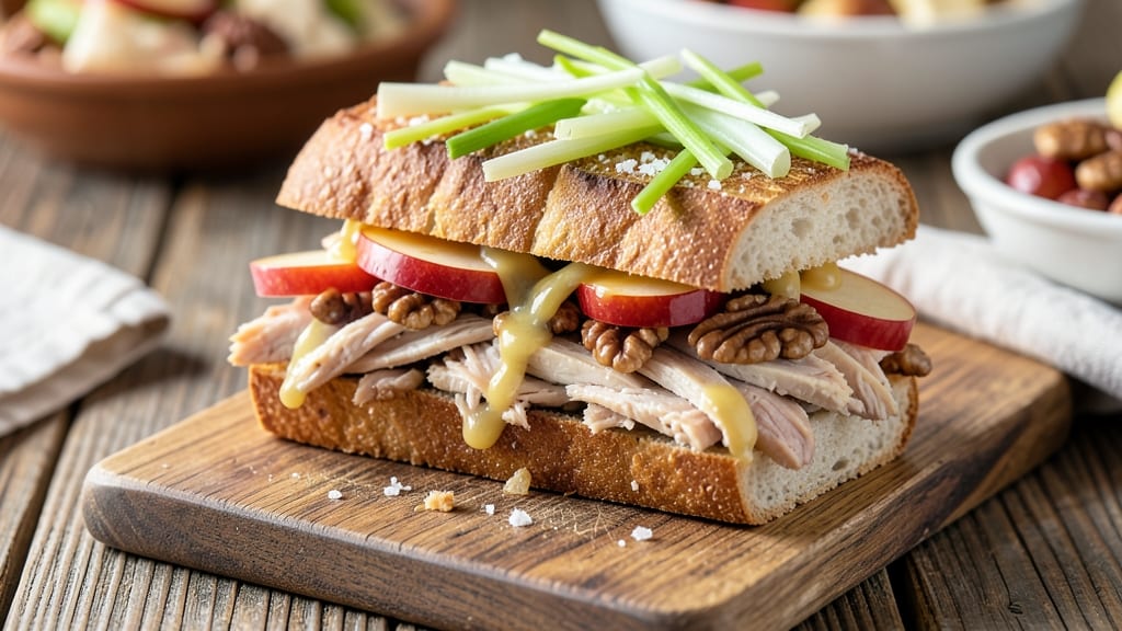 Chicken Apple Walnut Salad Sandwich Recipe: Crunchy Celery and Sweet Apple Layers