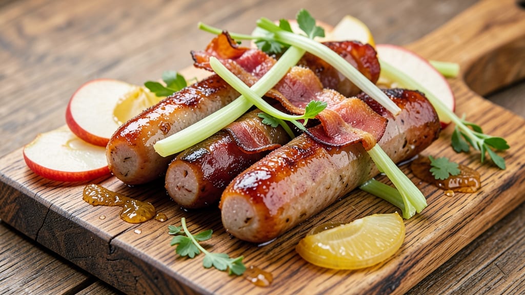 Old Fashioned Pork and Apple Sausage Recipe: Smoky Apple-Caramelized Bites with Celery Crunch