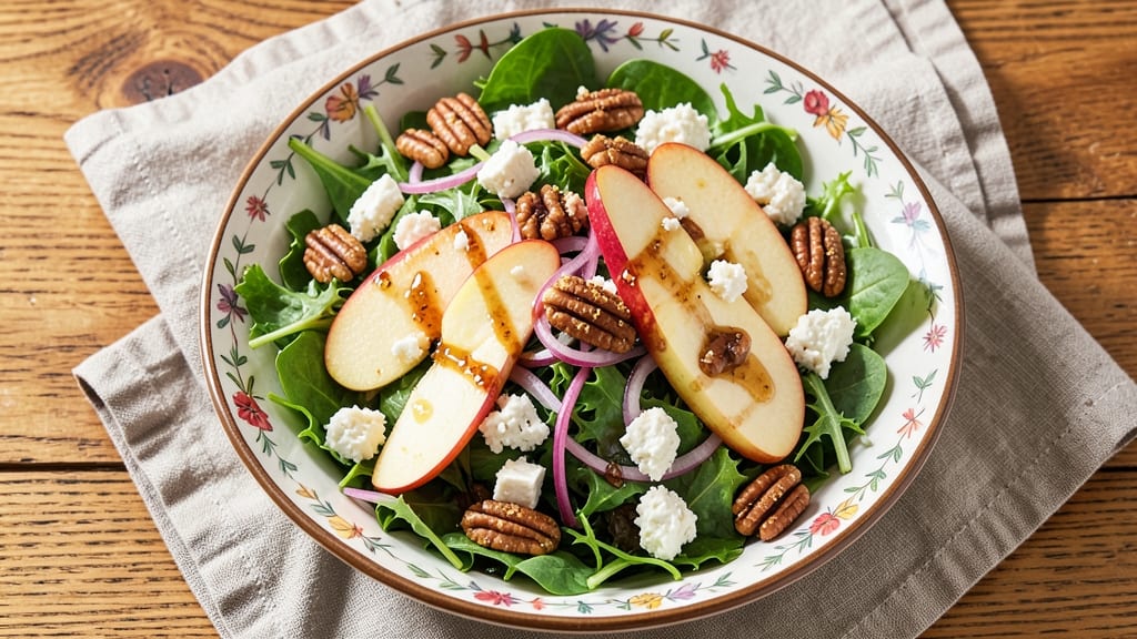Apple Pecan Feta Salad Recipe: Crunchy Nut and Cheese Contrast With Sweet Apple Bite