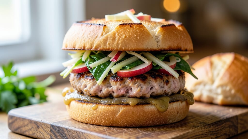 Chicken Apple Burgers Recipe: Juicy Patties with Caramelized Apple-Celery Topping
