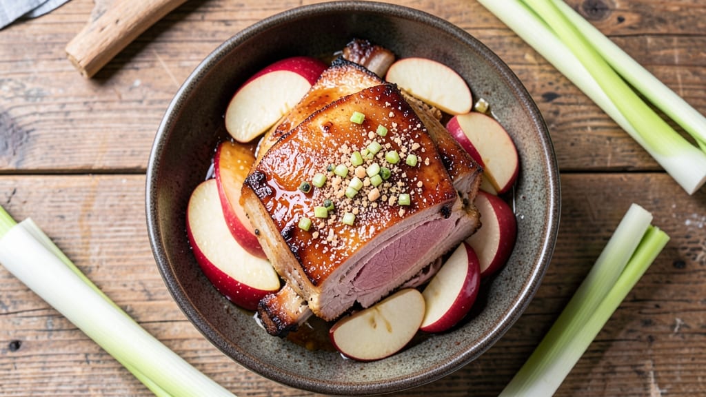Apple Smoked Ham Recipe: Caramelized Glaze and Celery-Pepper Crunch