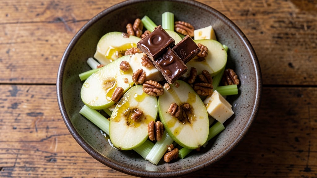 Old Fashioned Snicker Apple Salad Recipe: Crunchy Celery and Boozy Caramelized Bites
