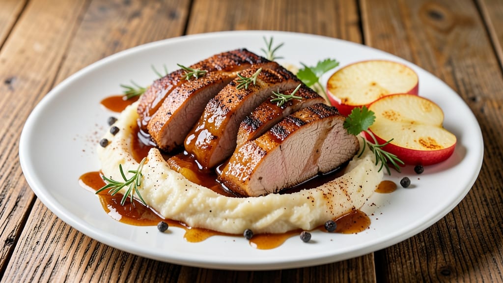 Apple Bourbon Pork Loin Recipe: Deep Caramelized Glaze with Celery-Pepper Crunch