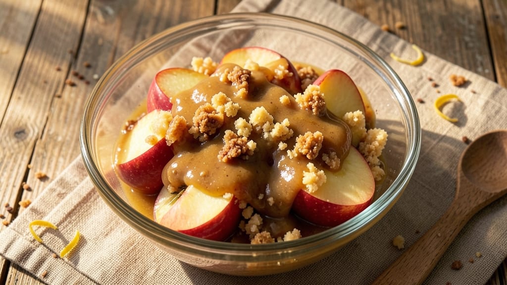 Apple Crumble Sauce Recipe: Caramelized Streusel Hugs Tart Apple Filling