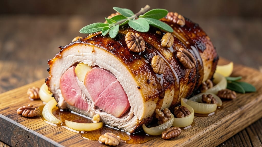 Apple Walnut Stuffed Pork Roast Recipe: Crunchy Nutty Filling That Stays Moist Inside