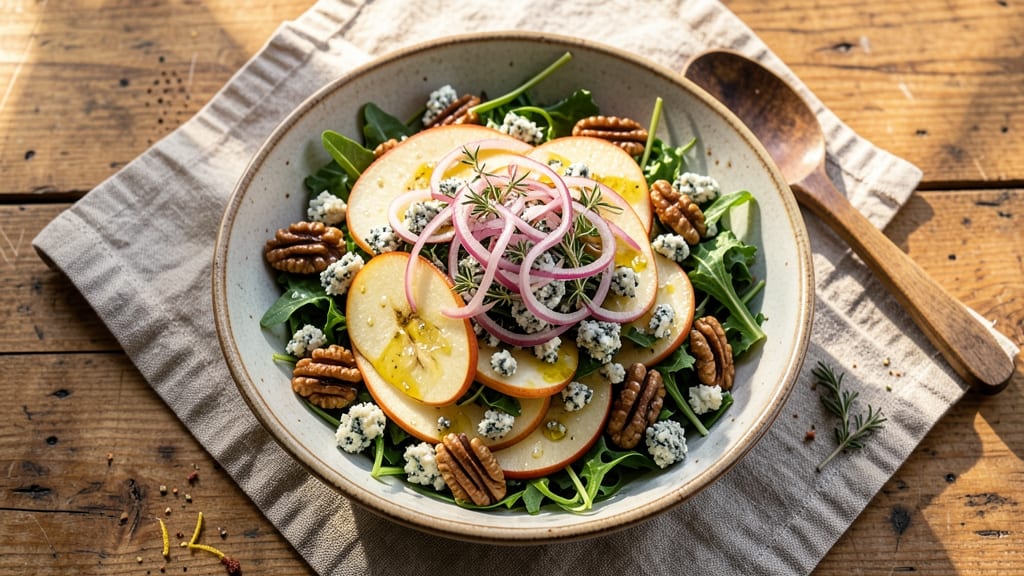 Apple Walnut Blue Cheese Salad Recipe: Crunchy Nutty Contrast With Tangy Bite