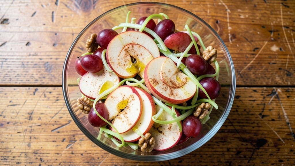 Cinnamon Apple Grape Salad Recipe: Warm Spiced Veggies With Crunchy Celery Bites