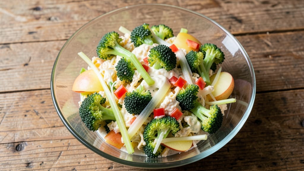 Creamy Crunchy Broccoli Apple Slaw Recipe: Bite-Sized Sweetness With Celery Pepper Zing