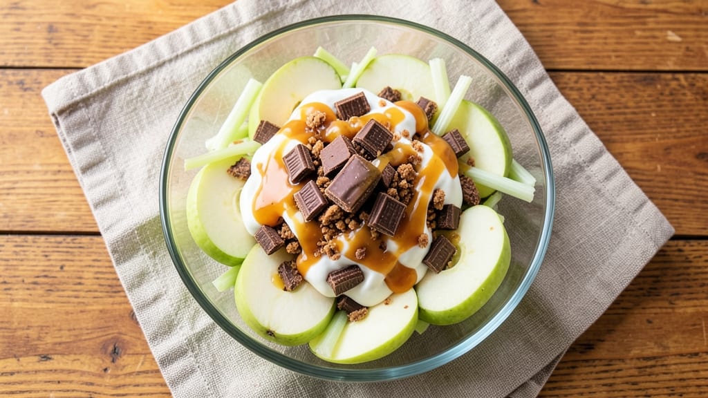 Twix Caramel Apple Salad Recipe: Crunchy Celery and Chocolatey Twix Bites