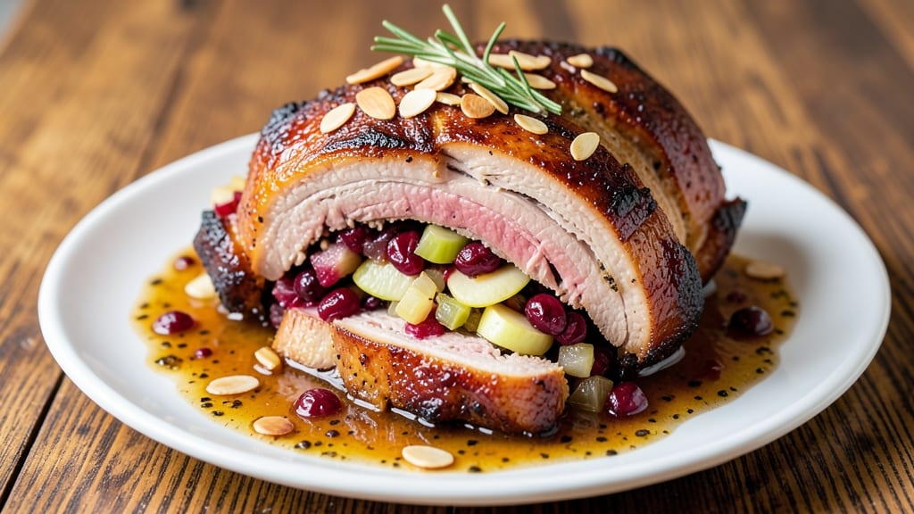 Apple Cranberry Stuffed Pork Roast Recipe: Juicy Centerpiece With Crunchy Celery Bites