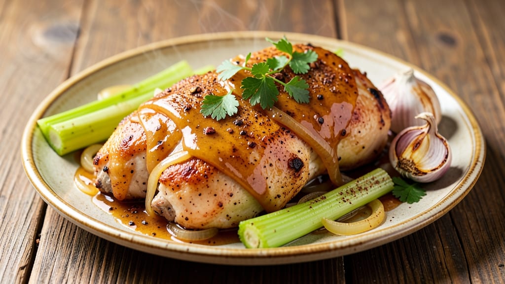 Apple Cider Slow Cooker Chicken Recipe: Celery-Studded Braise with Spiced Apple Depth