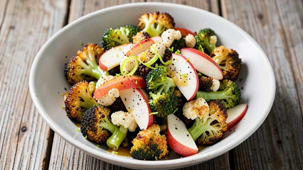 Apple Broccoli Cauliflower Salad Recipe: Crunchy Veggie Medley With Honey-Lime Dressing