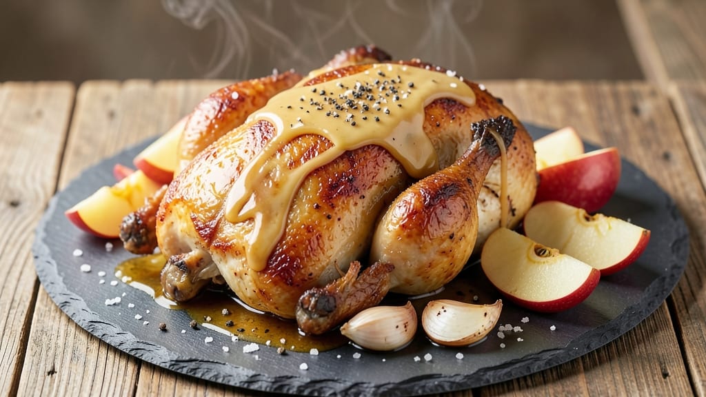 Apple Roasted Chicken Recipe: Caramelized Skin and Juicy Meat