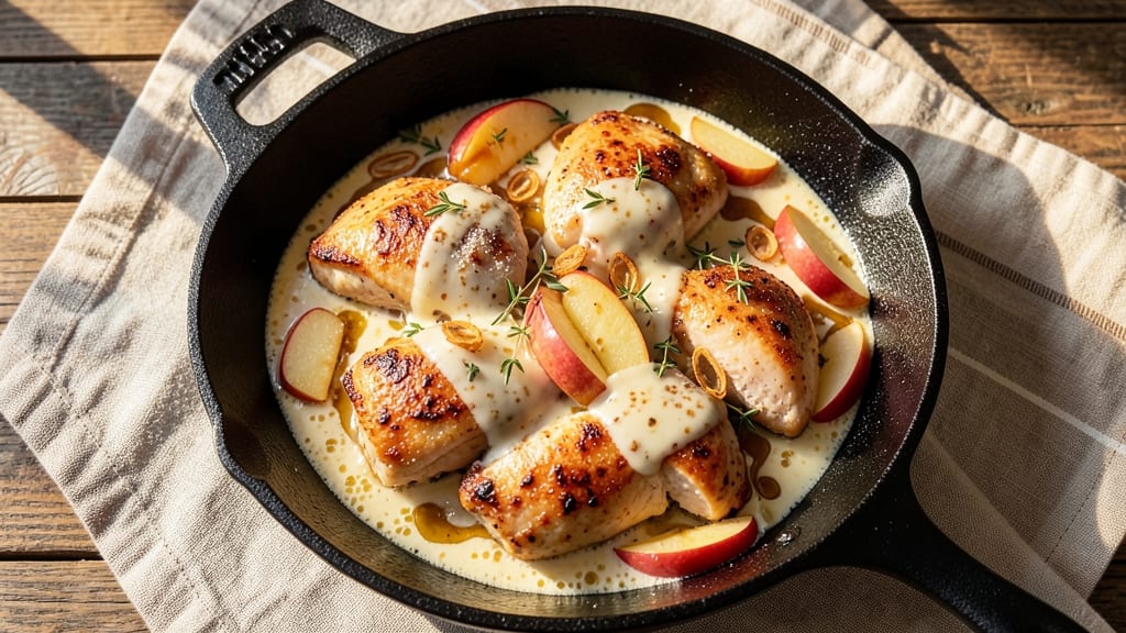 Apple Cheddar Chicken Recipe: One-Pan Baked Crisp-Topped Bites
